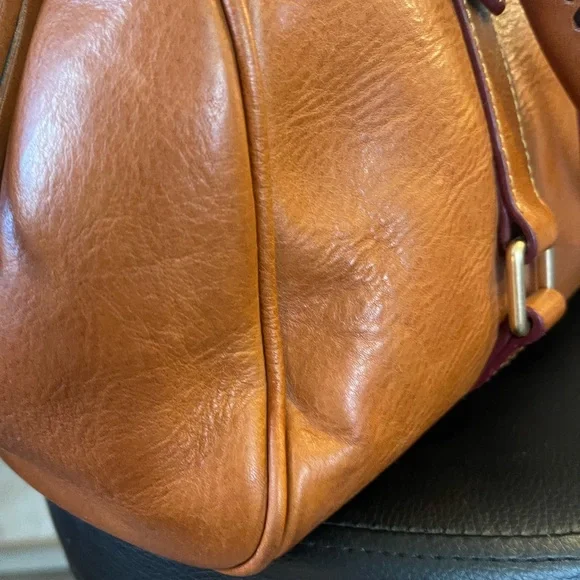 Dooney & Bourke Florentine Satchel Leather Tote Bag natural excellent condition - Picture 3 of 16